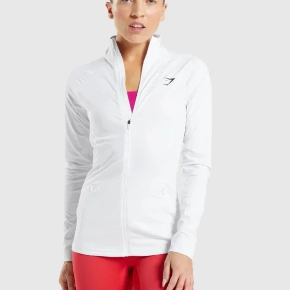 Gymshark white training jacket Size M